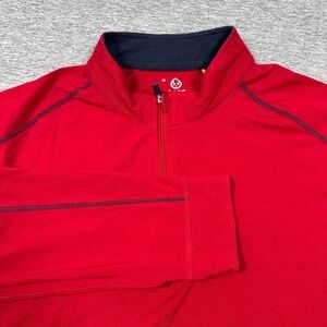tasc Performance Pullover Mens XL Red Bamboo Blend 1/4 Zip Stretch Golf Outdoor